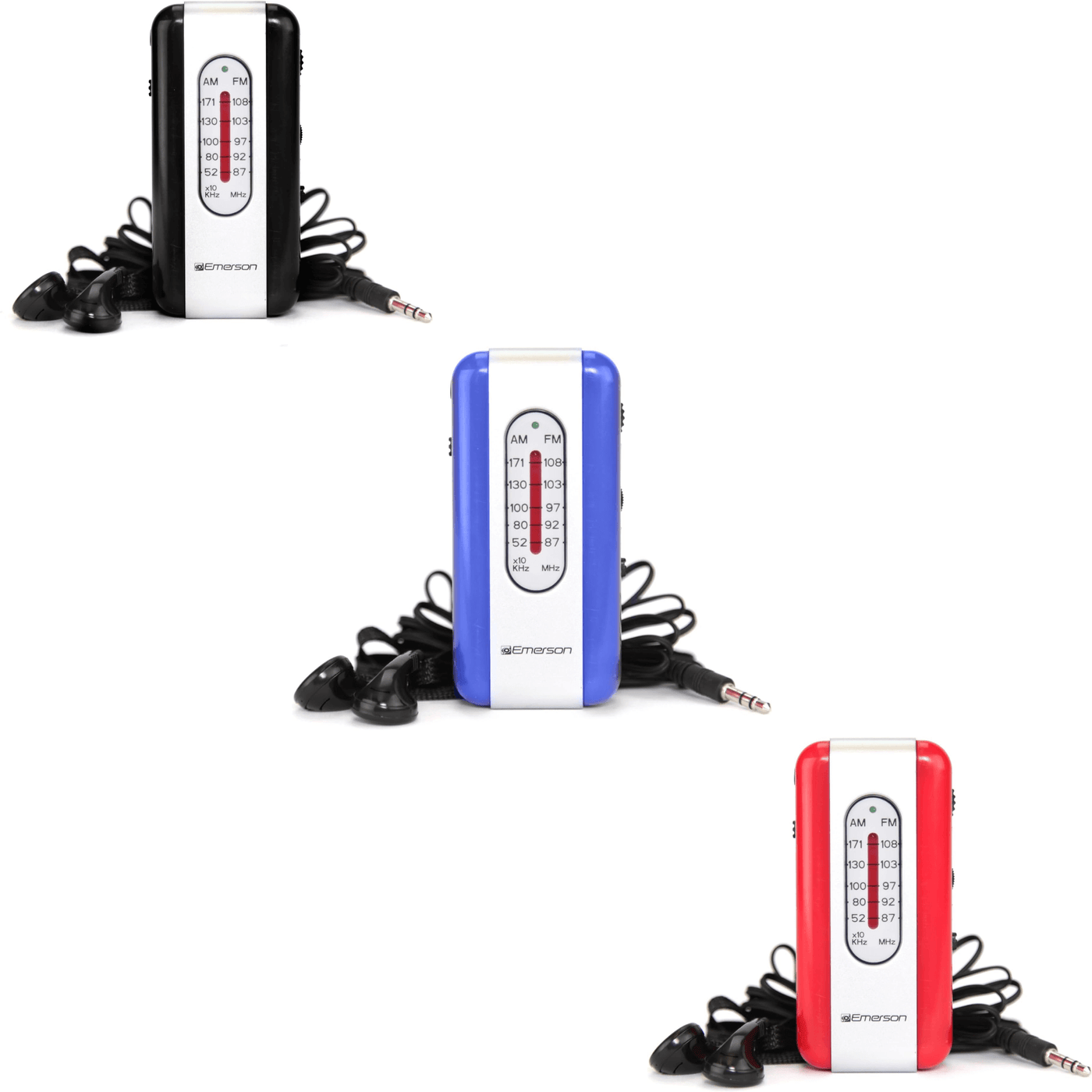 Emerson Portable AMFM Radio with Earbuds and Wide Frequency Range of Stations