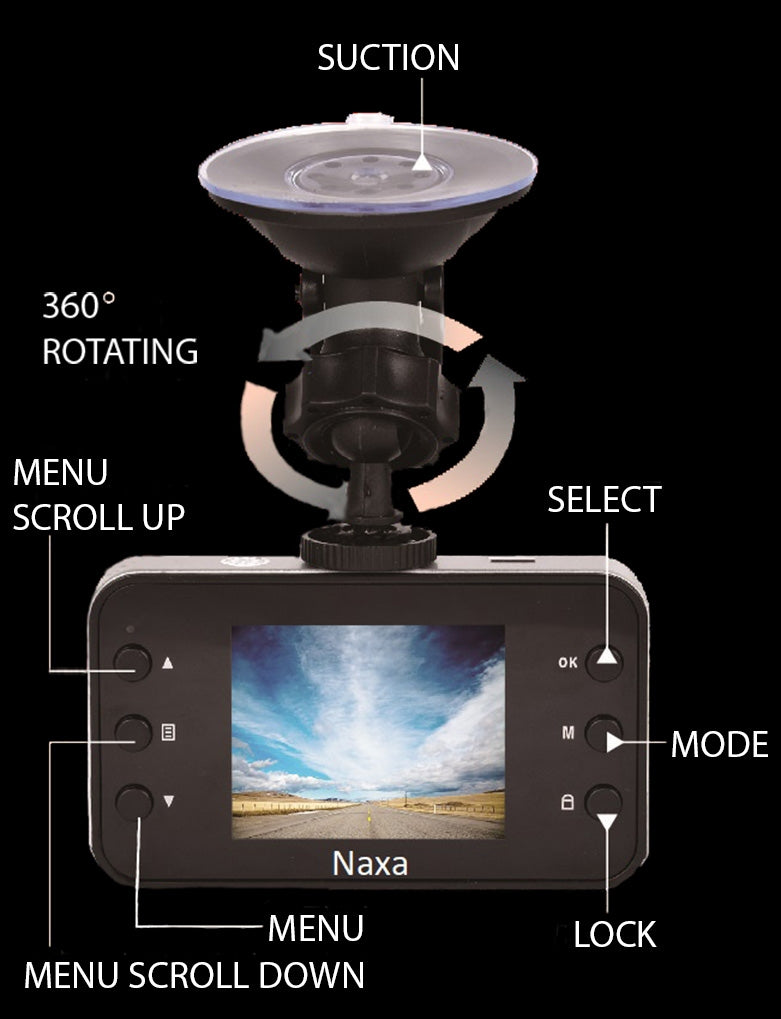 Naxa HD Car Dash Cam (NCV-6000)