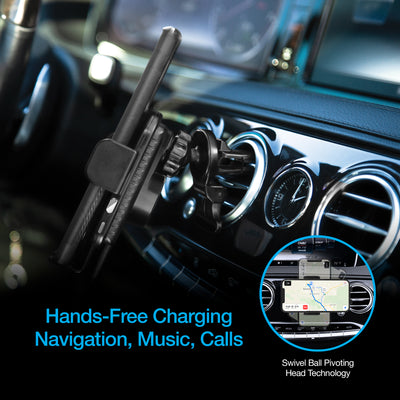 Naztech Smart Grip Wireless Charging Car Mount Black (15425-HYP)