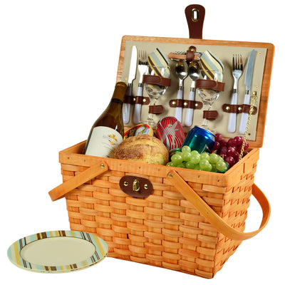 Picnic at Ascot Frisco Traditional American Style Picnic Basket with Service for 2 (716H)