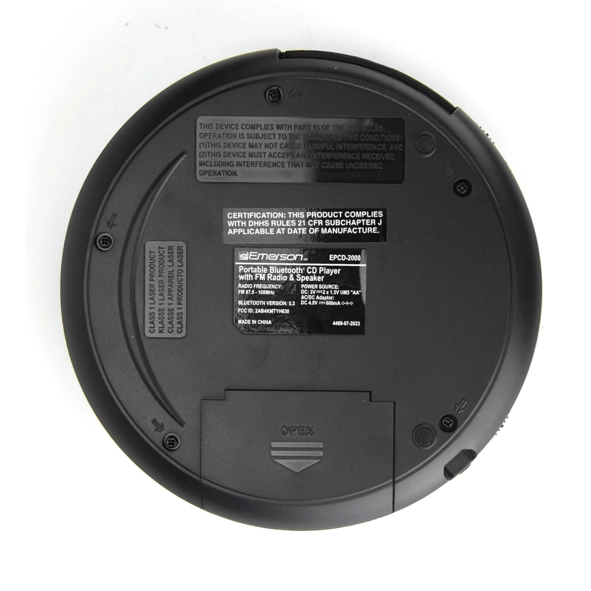 Emerson Portable Bluetooth CD Player w FM Radio, Speaker and Programmable Memory