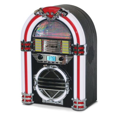 Victor Broadway Desktop Bluetooth Jukebox with CD Player & Color Changing LED Lighting
