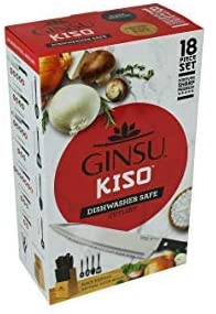 Ginsu Kiso Dishwasher Safe 18-Piece Knife and Utensil Set with Block