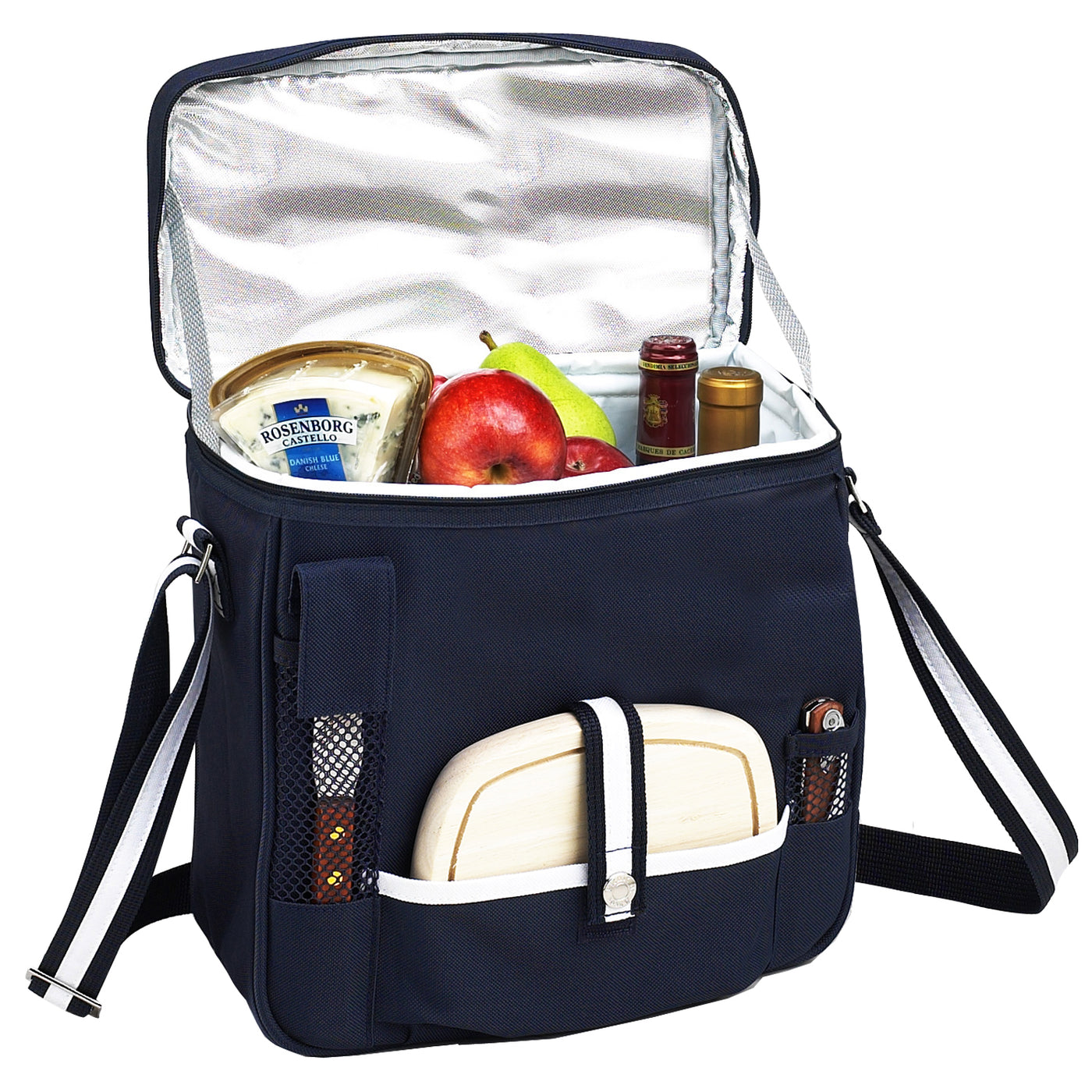 Picnic at Ascot Travel Coffee Tote for 2 Including Stainless Vacuum Flask,  Cups, Creamer and Teaspoons- Designed & Assembled in the USA