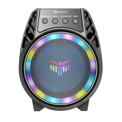 4" Bluetooth TWS Party Speaker w LED Lights & Multi-Connectivity (IQ-1804BT)