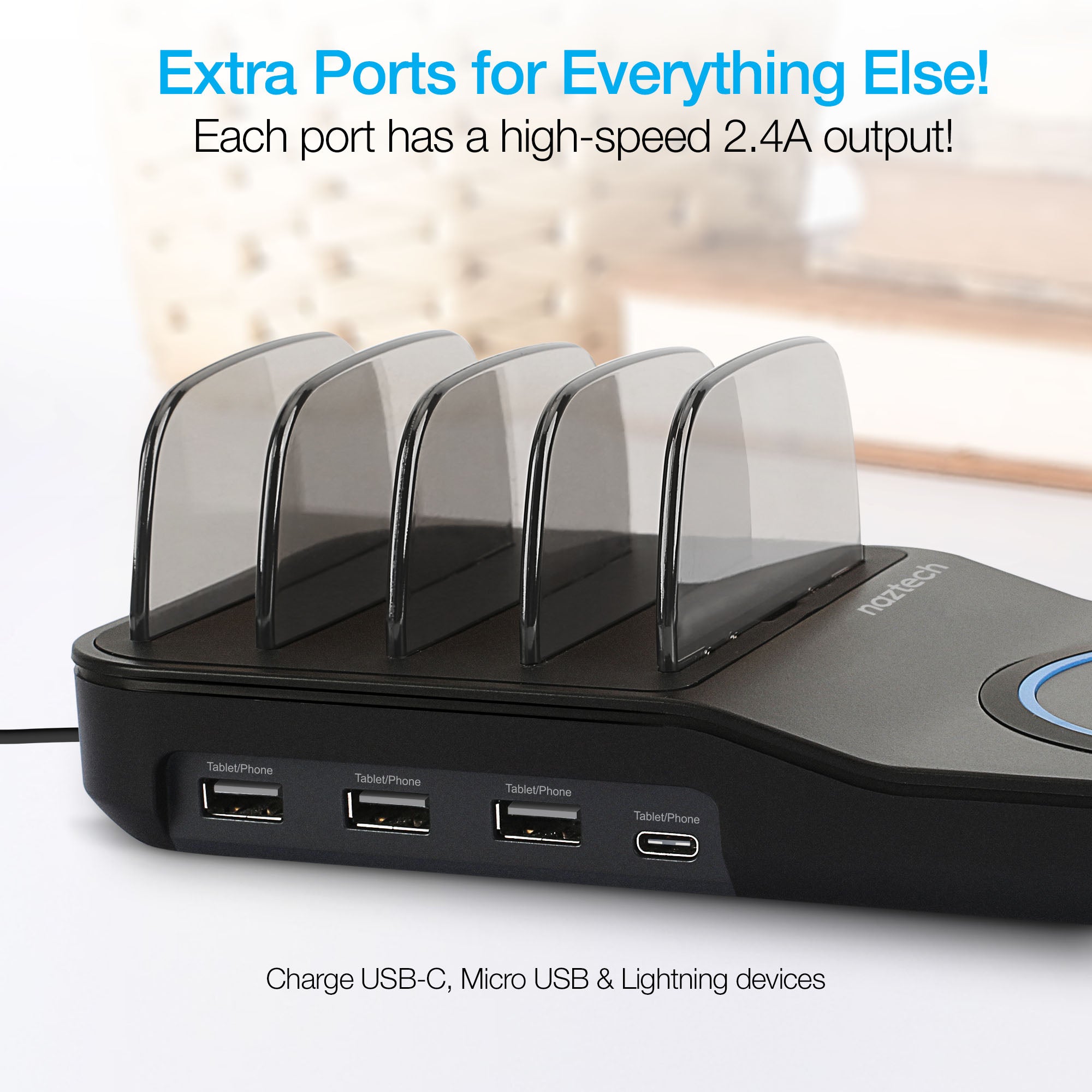 Naztech Wireless Power Hub 5 Black (14573-HYP)