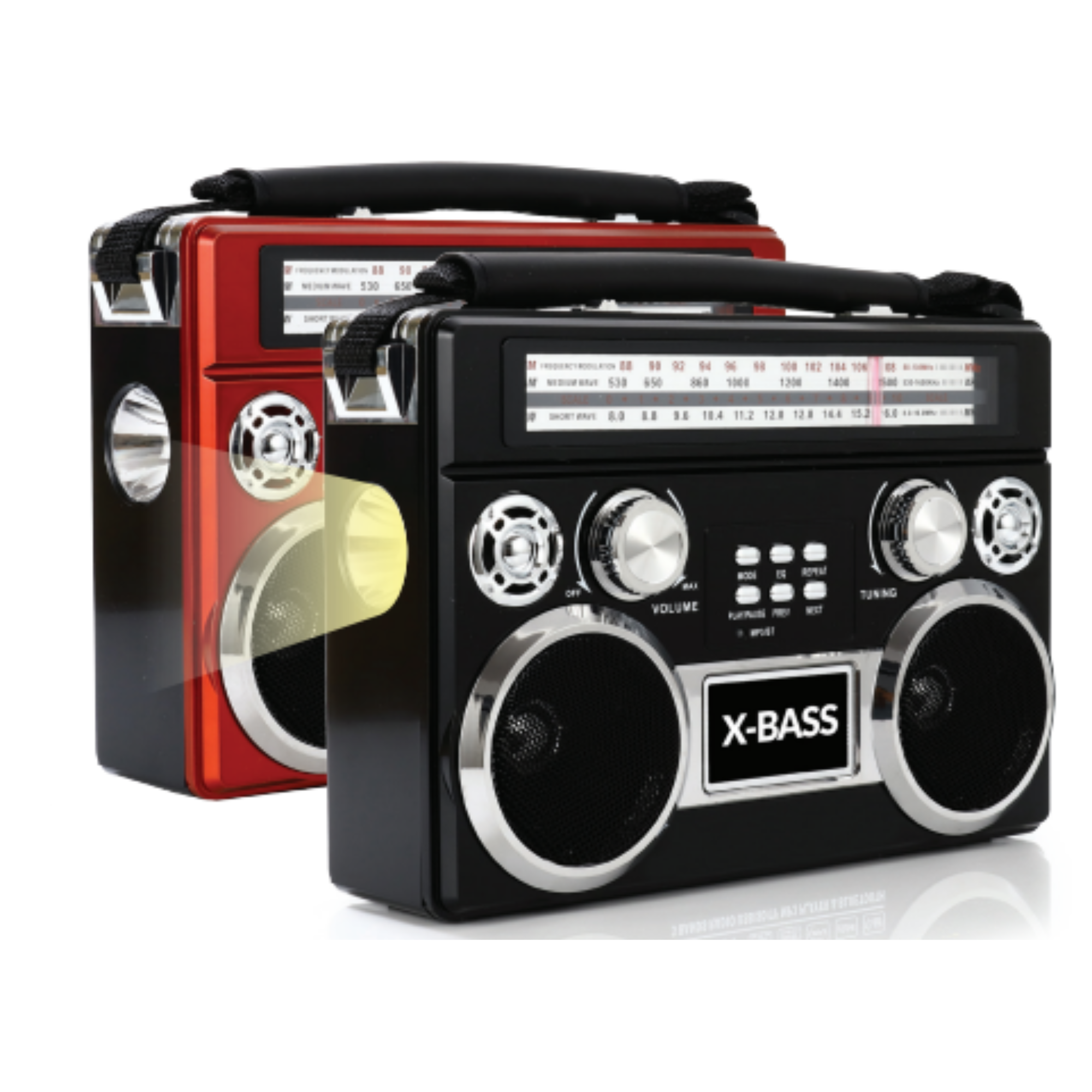 Supersonic Portable 3 Band Bluetooth Radio with Flashlight & 10 Hour Battery