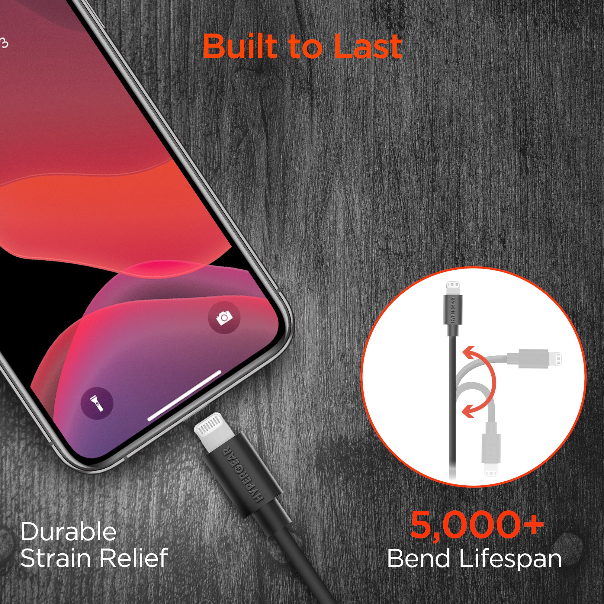 HyperGear USB to Lightning Rounded Cable 4ft