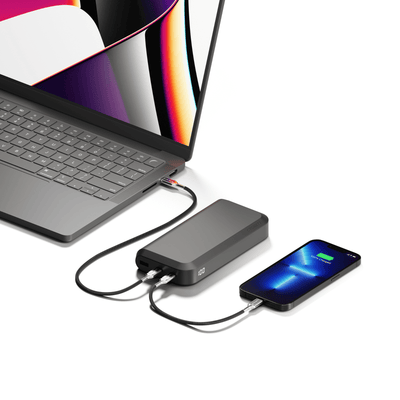 Cygnett ChargeUp Pro Series 20k Laptop Power Bank w 3 USB Ports for Multi Charge