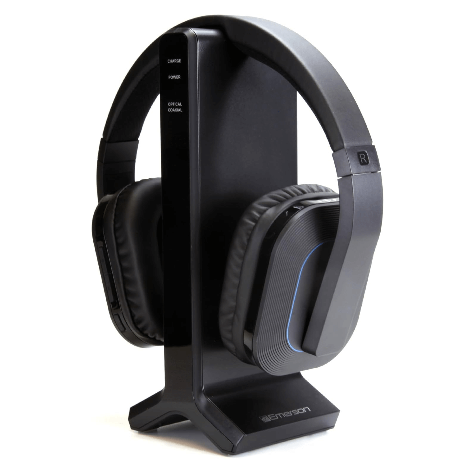 Emerson 2.4G Wireless TV Headset with High-Definition Audio and Charging Stand
