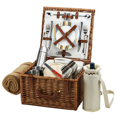 Picnic at Ascot Cheshire Basket with Service for 2, Coffee Set & Blanket (702BC)