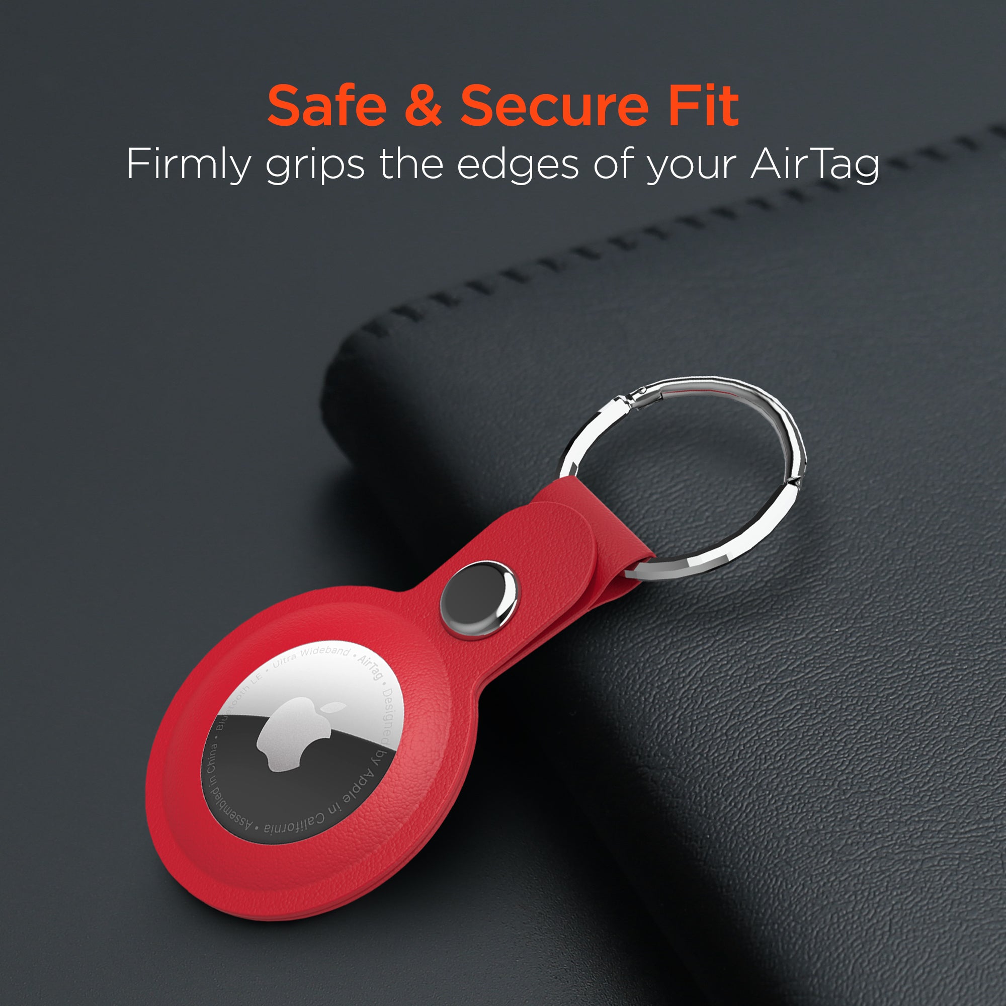 HyperGear AirCover Vegan Leather Keyring for AirTags