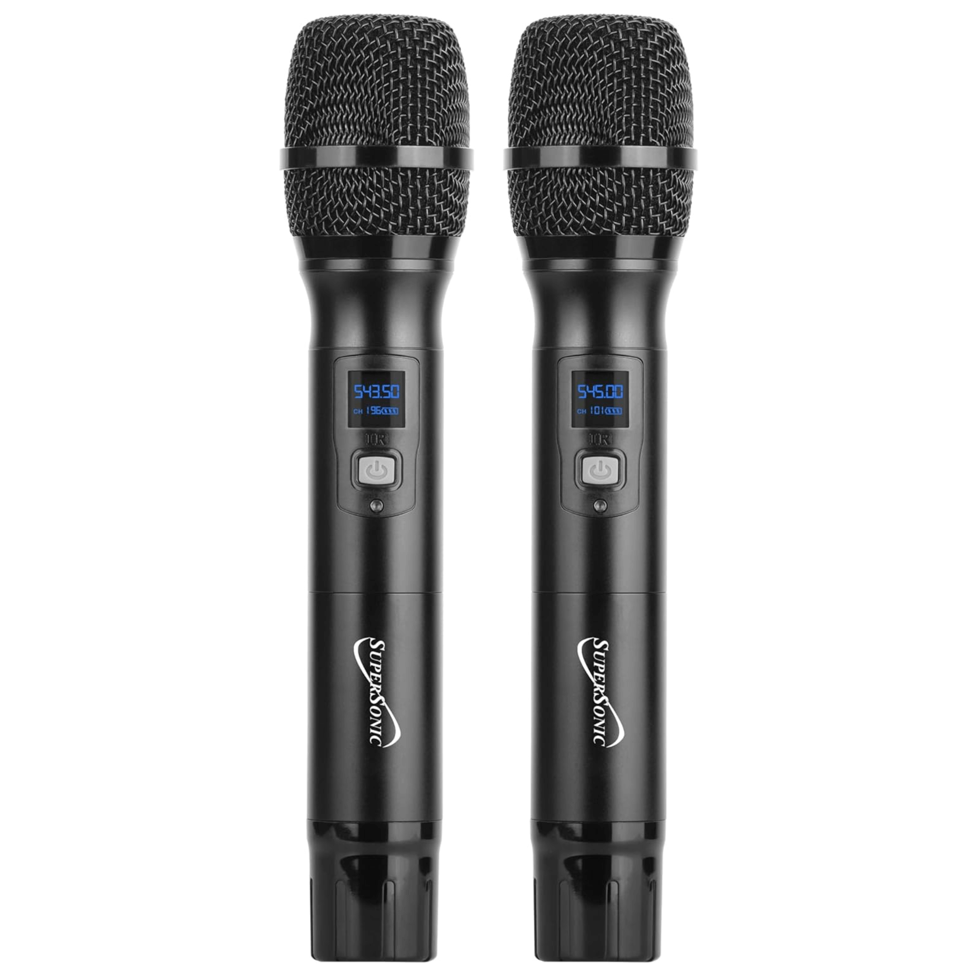 Supersonic UHF Dual Channel Selectable Frequencies Professional Wireless Microphone