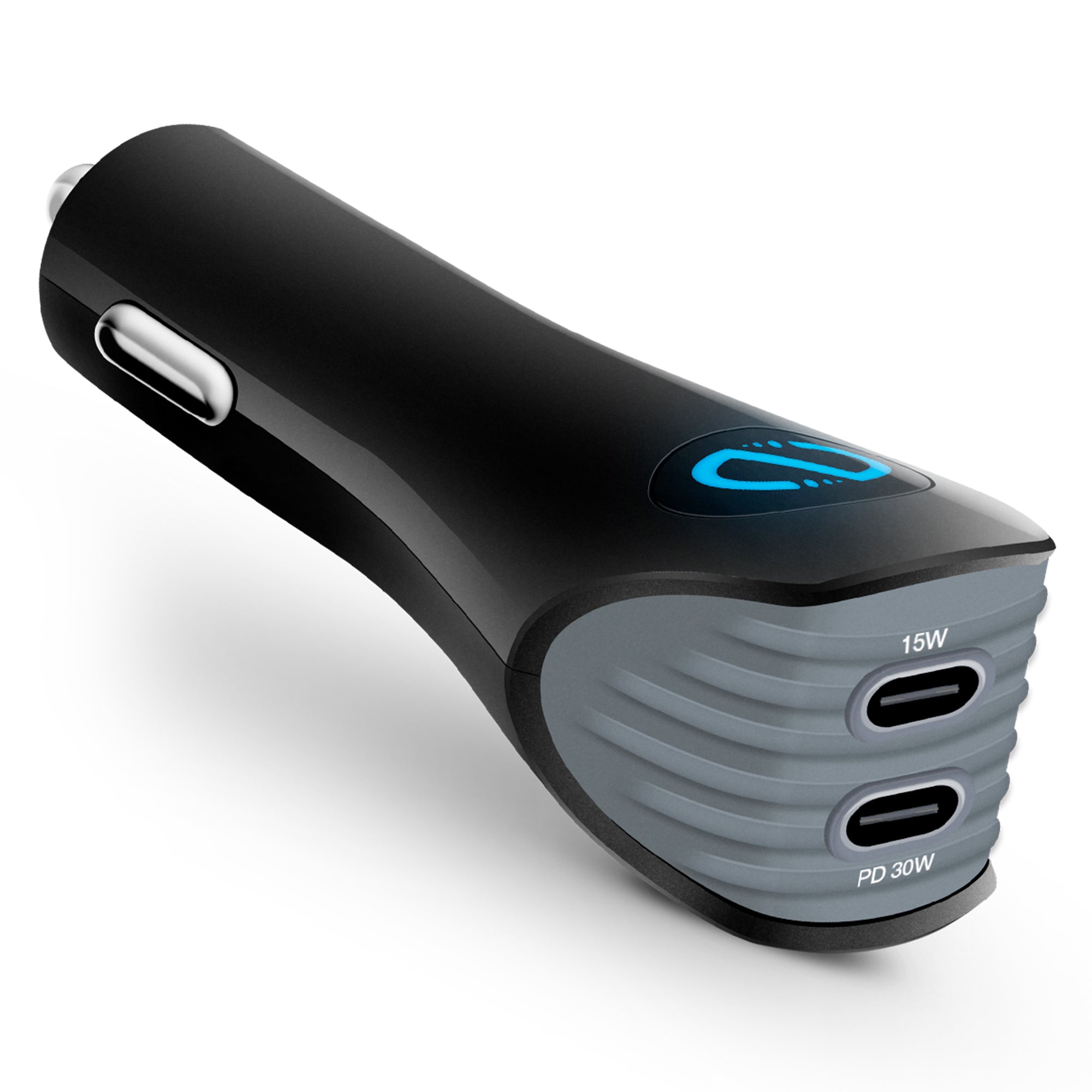 Naztech Turbo 30W USB-C PD + USB-C Car Charger Black (14390-HYP)