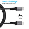 Naztech Braided PD MFI Lightning to USB-C Cable 4ft Blk (USBCABLE7-PRNT)