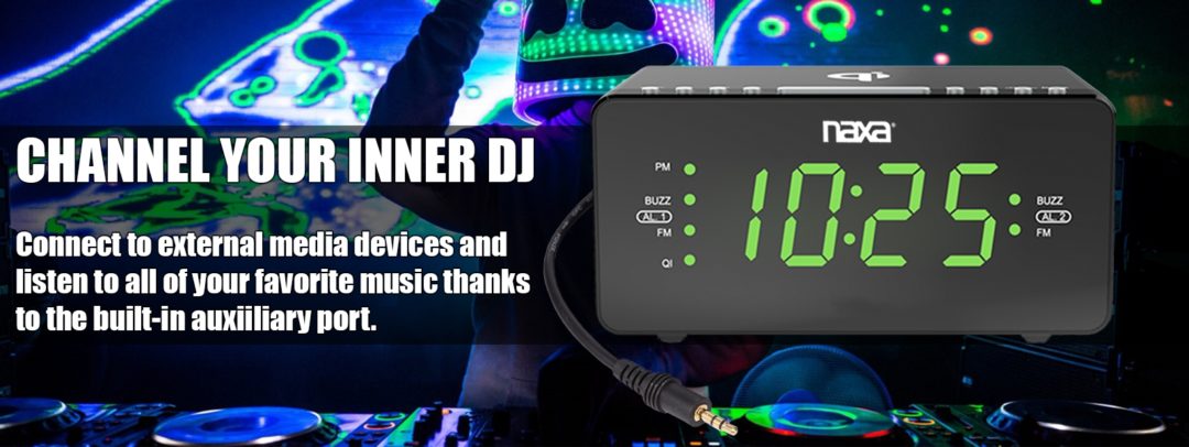 Naxa Dual Alarm Clock with Qi Wireless Charging Function (NRC-191)