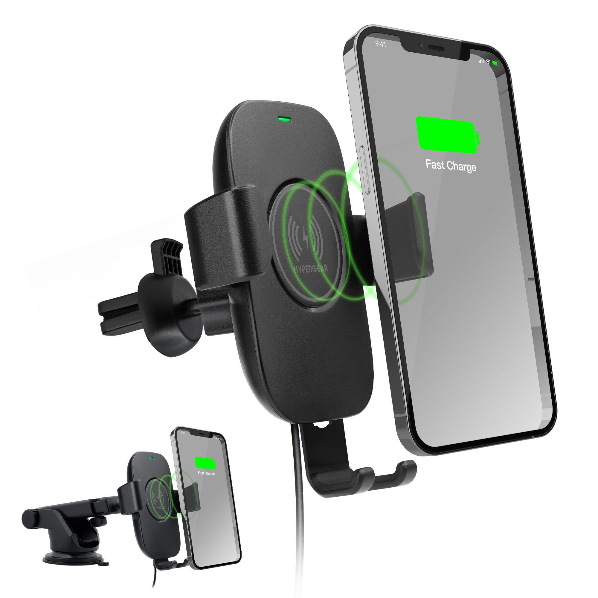 HyperGear Gravity 15W Wireless Fast Charge Mount - Hands-Free