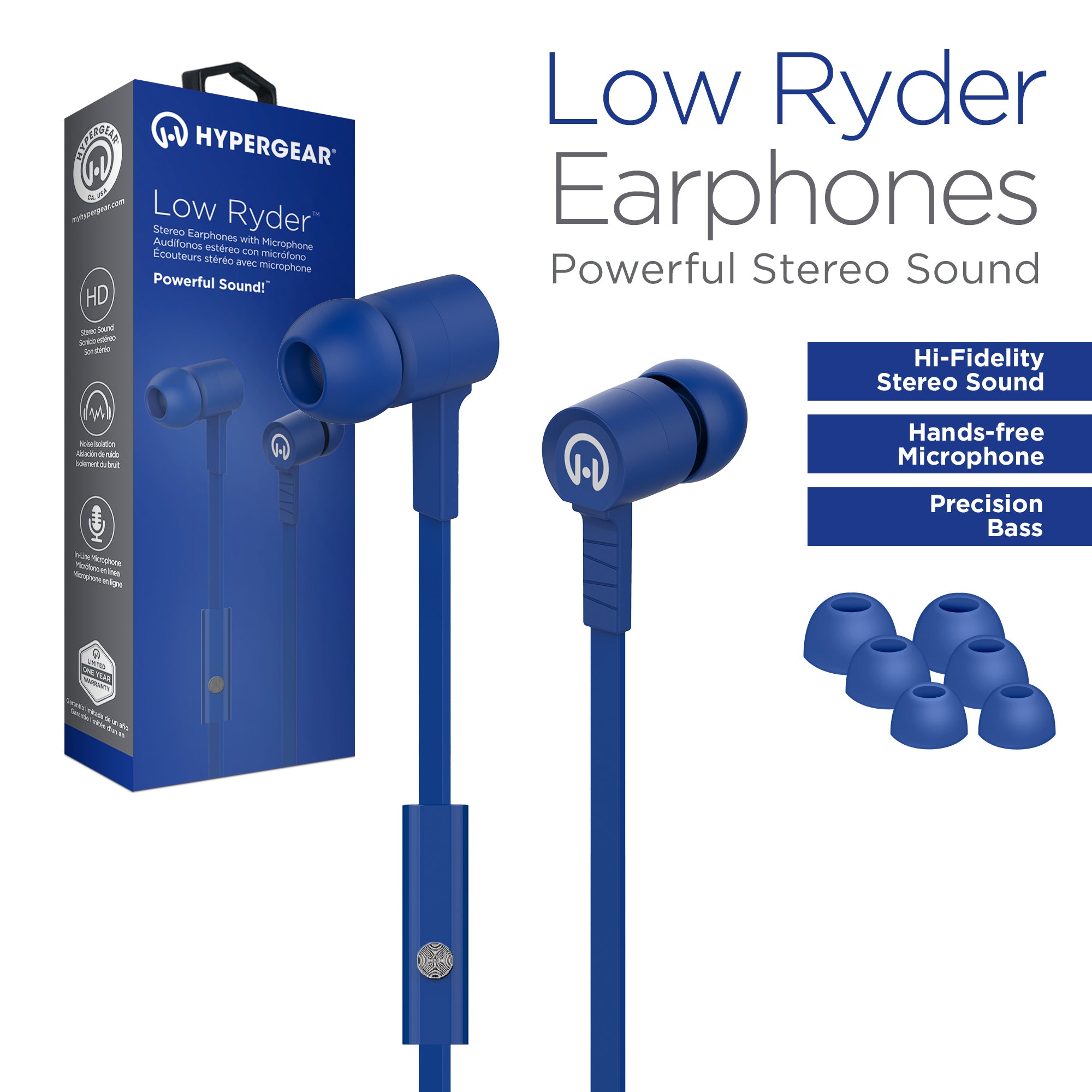 HyperGear Low Ryder Earphones w Mic 3.5mm