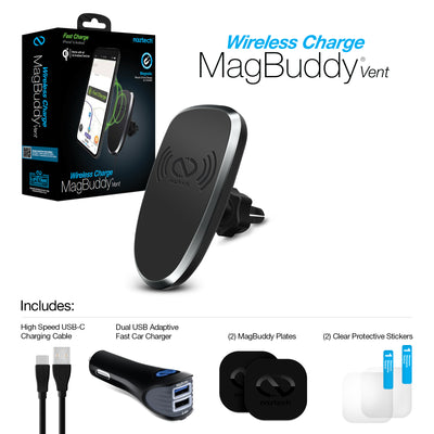 Naztech MagBuddy Wireless Charge Vent Mount Black (14533-HYP)