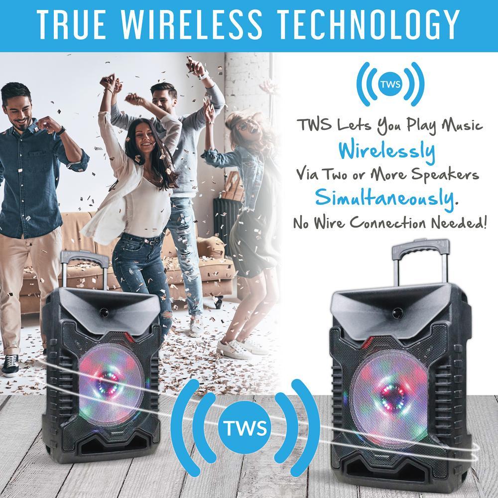 Supersonic Dual 12" Speakers With True Wireless Technology (IQ-1212DJTWS)