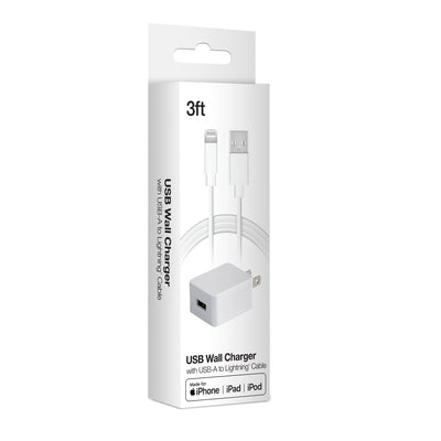 HyperGear Basics USB Wall Charger+3ft USB to Lightning Cbl W (15574-HYP)