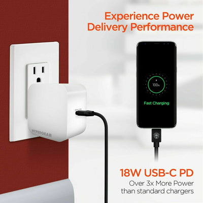 HyperGear 18W USB-C PD Wall Charger White (14723-HYP)