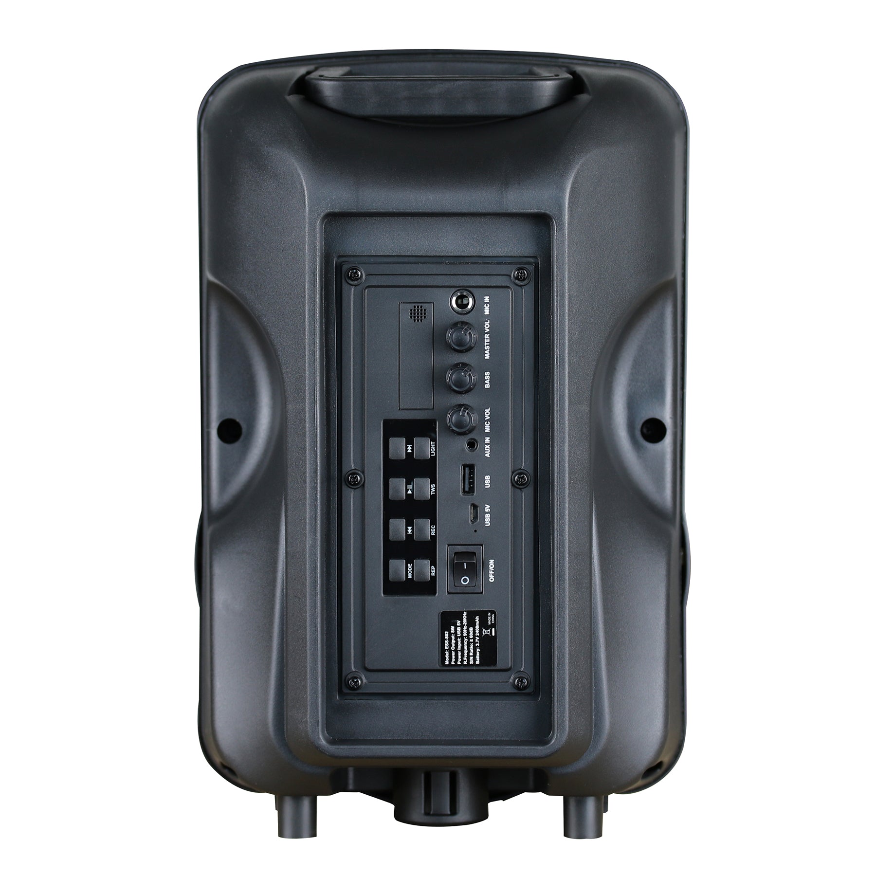 Supersonic Portable Bluetooth 8" Speaker w TWS, FM Radio & Vol-Mic Controls (IQ-5708DJBT)